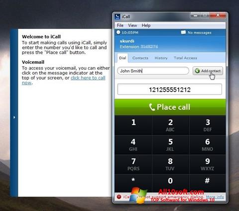 Снимка на екрана iCall за Windows 10