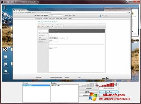 Снимка на екрана Open Broadcaster Software за Windows 10