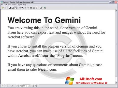 Снимка на екрана Gemini за Windows 10