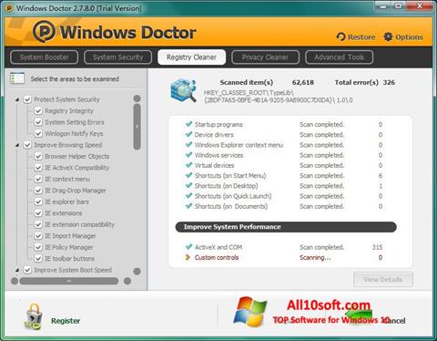 Снимка на екрана Windows Doctor за Windows 10