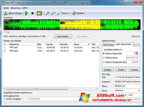 Снимка на екрана MP3 Cutter за Windows 10