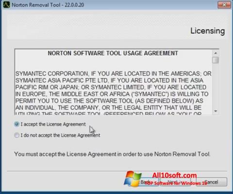 Снимка на екрана Norton Removal Tool за Windows 10