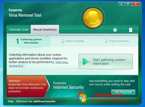 Снимка на екрана Kaspersky Virus Removal Tool за Windows 10