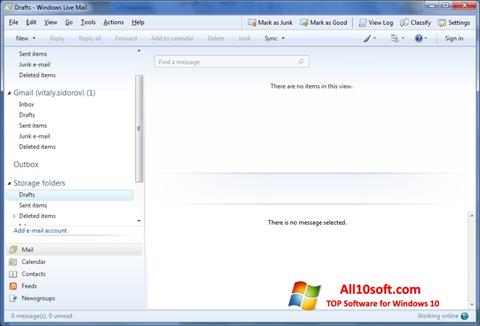 Снимка на екрана Windows Live Mail за Windows 10