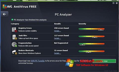 Снимка на екрана AVG AntiVirus Free за Windows 10