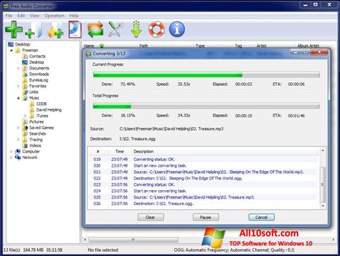 Снимка на екрана Free Audio Converter за Windows 10