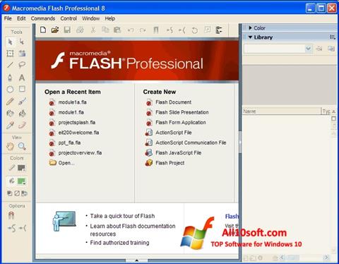 Снимка на екрана Macromedia Flash Player за Windows 10