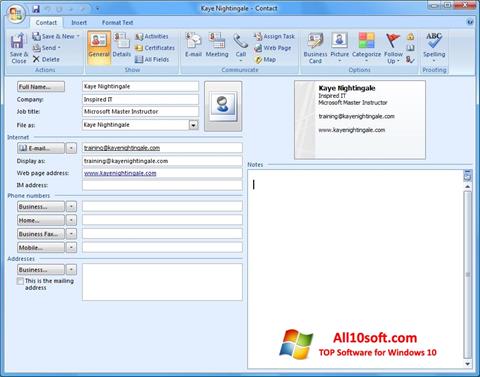 Снимка на екрана Microsoft Outlook за Windows 10