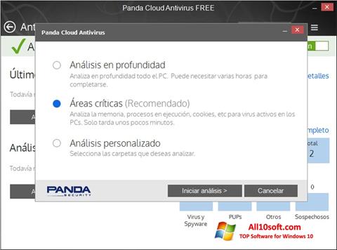 Снимка на екрана Panda Cloud за Windows 10