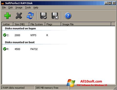 Снимка на екрана SoftPerfect RAM Disk за Windows 10