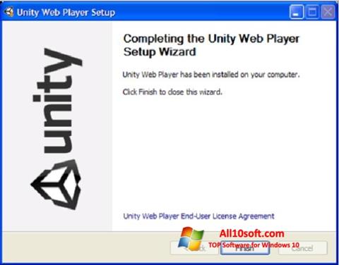 Снимка на екрана Unity Web Player за Windows 10