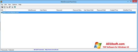 Снимка на екрана WebBrowserPassView за Windows 10