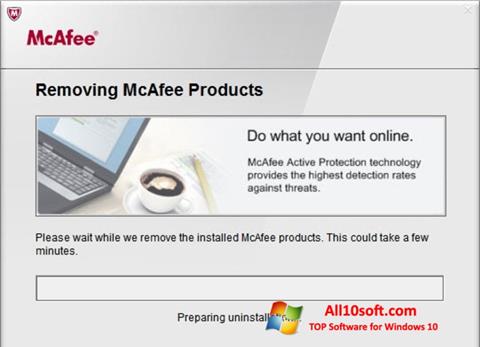 Снимка на екрана McAfee Consumer Product Removal Tool за Windows 10