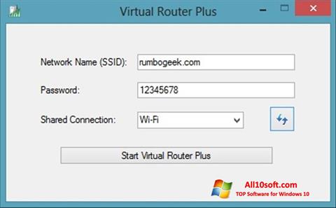 Снимка на екрана Virtual Router Plus за Windows 10