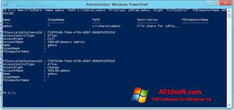 Снимка на екрана Windows PowerShell за Windows 10